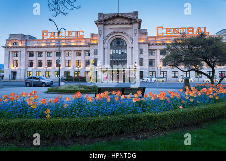 La gare Centrale du Pacifique et du terminal de bus, Vancouver, British Columbia, Canada Banque D'Images