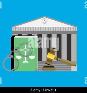 Palais de Justice. Juridique de la loi, la sanction et l'autorité, la constitution réserve, vector illustration Banque D'Images