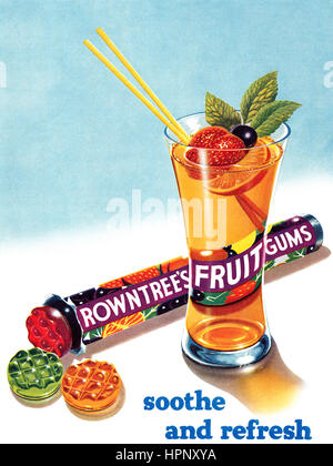 1955 La publicité pour les gencives. Fruits Rowntree Banque D'Images