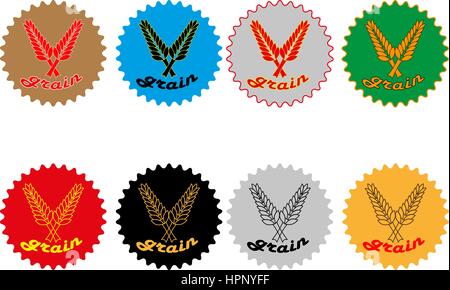 L'étiquette ou l'autocollant du grain, vector illustration Illustration de Vecteur