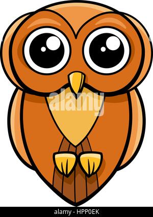 Cartoon Illustration of Cute Owl Animal Oiseau Illustration de Vecteur