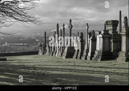 Monuments historiques à Glasgow nécropole surplombant la ville Banque D'Images