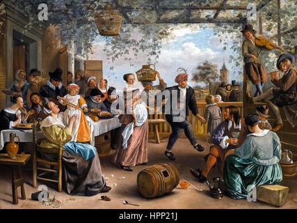 Jan Steen 'La danse de couple', huile sur toile, c.1663 Banque D'Images