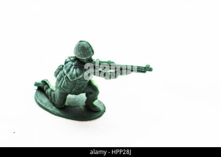 Plastique poussiéreux toy soldier Banque D'Images