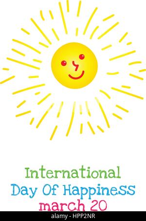 Journée internationale du bonheur, le 20 mars. Vector banner Illustration de Vecteur