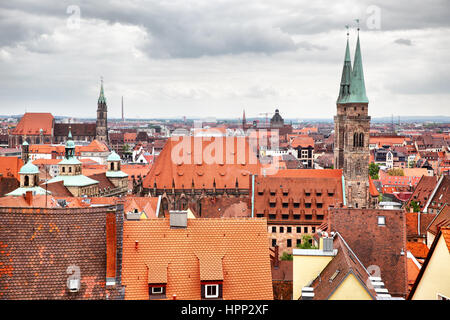 Vue panoramique de la vieille ville de Nuremberg, Allemagne Banque D'Images