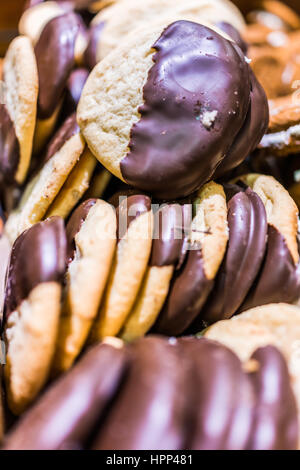 Gros plan macro cookies au chocolat Banque D'Images