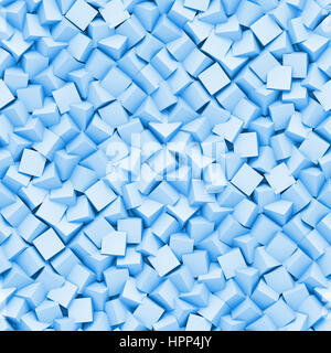 Seamless background faite de cubes disposés en diagonale dans les tons de bleu (illustration 3d) Banque D'Images