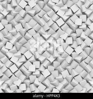 Seamless background faite de cubes disposés en diagonale dans les tons de blanc (abstract 3d illustration) Banque D'Images