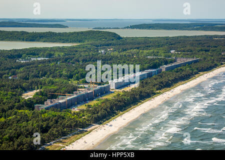 Colosse de Piazzetta, le plus long bâtiment au monde, mauvais, Binz Prora, côte de la mer Baltique, l'île de Rügen Banque D'Images