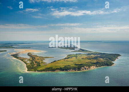 Vue du nord, l'île de Hiddensee, côte de la mer Baltique, Mecklembourg-Poméranie-Occidentale, Allemagne Banque D'Images