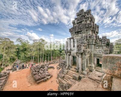 Temple à Angkor Wat plan du Banque D'Images