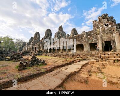 Temple du Bayon à Angkor Wat Banque D'Images