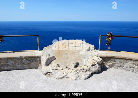 La terrasse avec vue sur la mer, près du Cap Formentor à Mallorca island, Espagne Banque D'Images
