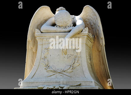 L'Ange de la douleur est la dernière œuvre créée par le sculpteur américain William Wetmore Story, dans le cimetière protestant de Rome Banque D'Images