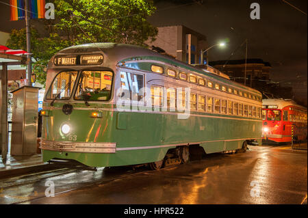 Vintage streetcar, San Francisco Février 2017 Banque D'Images