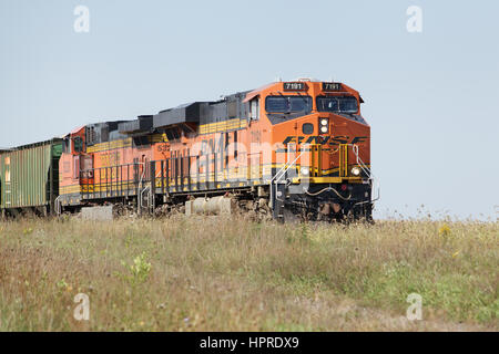 Un train de marchandises transportant du charbon en passant par l'Iowa, Danville. Banque D'Images