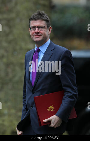 Londres - 21 févr. 2017 : Greg Clark, député, secrétaire d'État pour les affaires, l'énergie et de stratégie industrielle participe à une réunion du cabinet à Downing Street le 21 février 2017, à Londres Banque D'Images