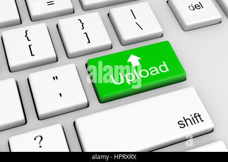 Clavier de l'ordinateur avec le bouton de téléchargement vert Illustration Banque D'Images