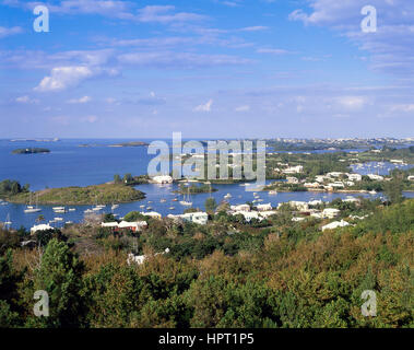 Vue de la Baie d'entrée, Juif, Southampton Parish, Bermudes Banque D'Images