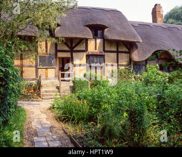 Anne Hathaway's Cottage, Cottage Shottery, Lane, Stratford-upon-Avon, Warwickshire, Angleterre, Royaume-Uni Banque D'Images