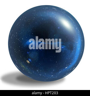 Illustration du brillant bleu sphère galaxy isolé sur fond blanc Banque D'Images