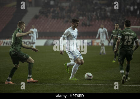 Copenhague, Danemark. Feb 23, 2017. Andrija Pavlovic (23), du FC Copenhague vu au cours de la Ligue Europa ronde de 32 match entre FC Copenhague et Ludogorets Razgrad à Telia Parken. Gonzales : Crédit Photo/Alamy Live News Banque D'Images