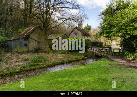 Littlebredy, Dorset, UK. Feb 24, 2017. Météo britannique. Littlebredy glorieux soleil de l'après-midi dans le Dorset. Littlebredy est l'endroit fictif d'Axhampton pour la série 3 de la série à succès d'ITV Broadchurch qui revient sur les écrans le lundi 27 février. Credit : Graham Hunt/Alamy Live News Banque D'Images