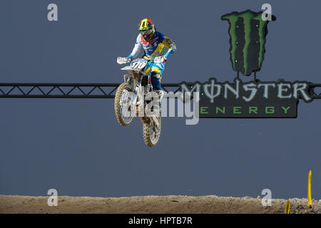 Piste de Motocross Losail, au Qatar. Feb 24, 2017. Caleb Ward pendant le jour de l'ouverture de la Grand Prix de Motocross du Qatar Crédit : Tom Morgan/Alamy Live News Banque D'Images