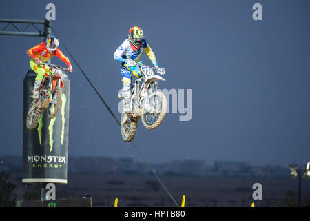 Piste de Motocross Losail, au Qatar. Feb 24, 2017. Caleb Ward pendant le jour de l'ouverture de la Grand Prix de Motocross du Qatar Crédit : Tom Morgan/Alamy Live News Banque D'Images