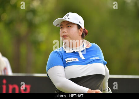 Chonburi, Thaïlande. Feb 25, 2017. Bangkok - 25 février : Shanshan Feng de Chine en Thaïlande 2017 LPGA Honda au Siam Country Club, Pattaya Old Course le 25 février 2017 à Chonburi, Thaïlande. Credit : Chatchai Somwat/Alamy Live News Banque D'Images