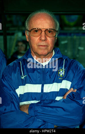 MARIO ZAGALLO BRAZILIAN FOOTBALL MANAGER 18 Février 1998 Banque D'Images