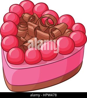 Forme de coeur berry cake. Vector illustration. Illustration de Vecteur