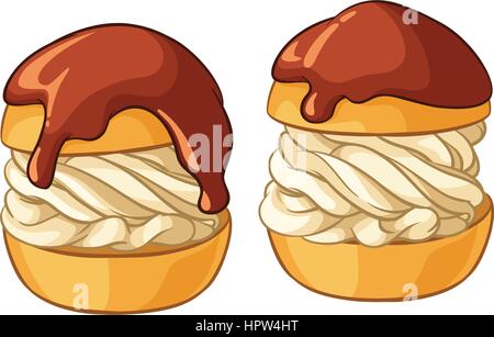 Profiteroles. Vector illustration. Illustration de Vecteur