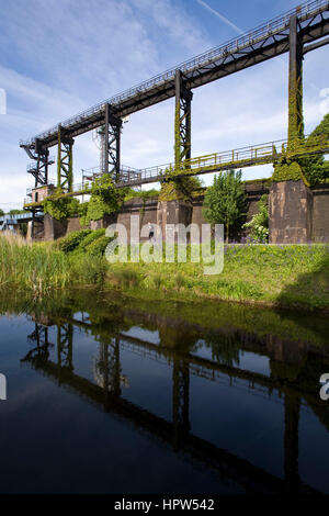 L'Europe, l'Allemagne, Duisbourg, le renaturated la rivière Emscher à Duisburg-Nord Country Park. Banque D'Images