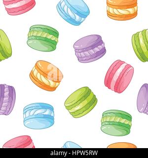 Bright colorful macarons modèle vectoriel continu Illustration de Vecteur