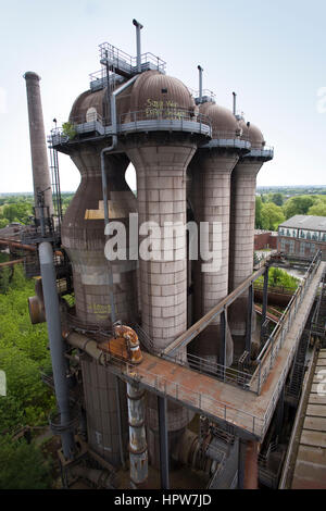 Allemagne, Duisbourg, l'Duisburg-Nord Country Park, ancien haut fourneau Thyssen travaille dans le district Meiderich. Banque D'Images