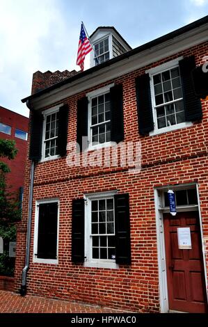 Baltimore, Maryland - Juillet 23, 2013 : 1793 Maison du pavillon d'accueil, à Mary Pickersgill, fabricant du drapeau qui a inspiré Francis Scott Key's poème célèbre qui Banque D'Images