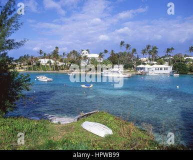 Avis d'arrivée, Flatt's Inlet Hamilton, Bermudes, paroisse Banque D'Images