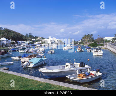 Avis d'arrivée, Flatt's Inlet Hamilton, Bermudes, paroisse Banque D'Images