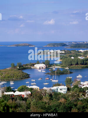 Vue de la Baie d'entrée, Juif, Southampton Parish, Bermudes Banque D'Images