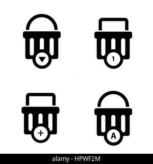 Bubble talk panier Icon Set Illustration de Vecteur