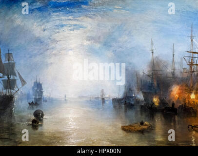 JMW Turner 'Keelmen dans les charbons d'attrape par Moonlight", huile sur toile, 1835 Banque D'Images