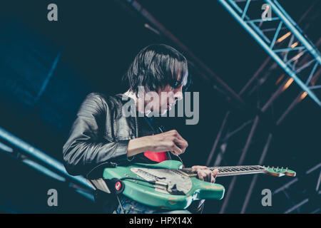 The Cribs - Ryan Jarman en direct au Liverpool Sound Festival de la ville Mai 2015 Banque D'Images