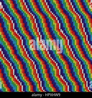 Multicolore rayures alternées forment le tricot sans couture modèle vecteur comme une texture de tissu Illustration de Vecteur