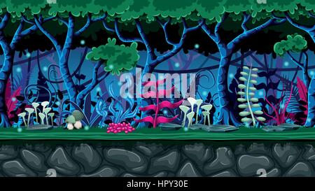 Nature homogène cartoon illustration vectorielle, l'arrière-plan avec des couches séparées Illustration de Vecteur