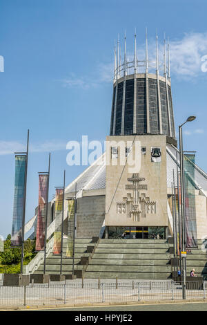 Liverpool Metropolitan Cathedral of Christ the King est une cathédrale catholique romaine à Liverpool, Merseyside, Angleterre. Banque D'Images