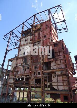 Rusty structure d'une ancienne usine de canne à sucre,Cuba,close up Banque D'Images