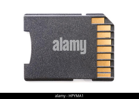 Black SD carte mémo. Isolated on white with clipping path Banque D'Images