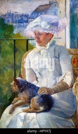Mary Cassatt (1844-1926) "Jeune fille à la fenêtre", huile sur toile, c.1883/84 Banque D'Images